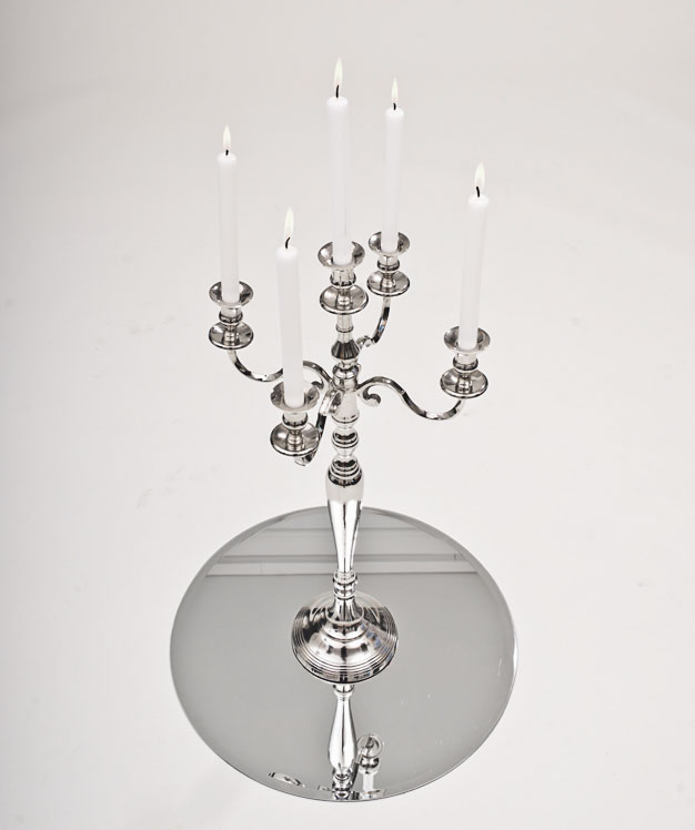 Leuchter Silver 5-Armig,h ca.80cm inkl. Kerzen