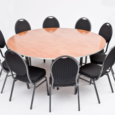 Set Banketttisch rund d=180cm, 10x Bankettstuhl "Optimal"